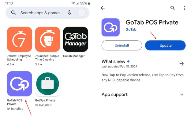 GoTab POS App Store Side by Side