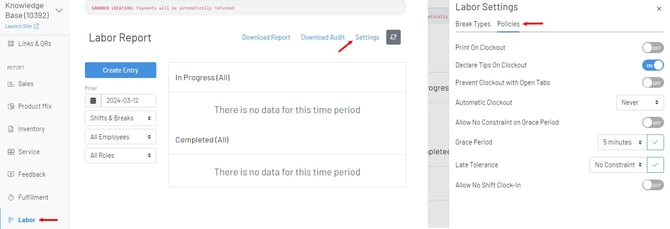 Labor Settings Policies Side by Side