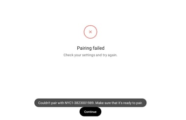 Pairing Failed