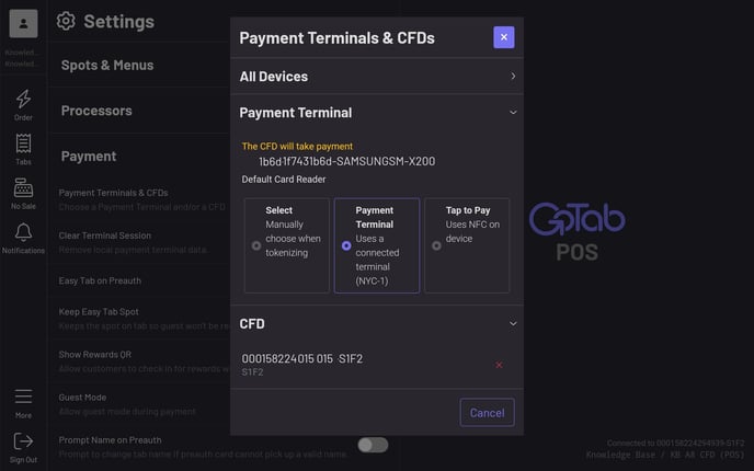 Payment Terminal POS AND CFD