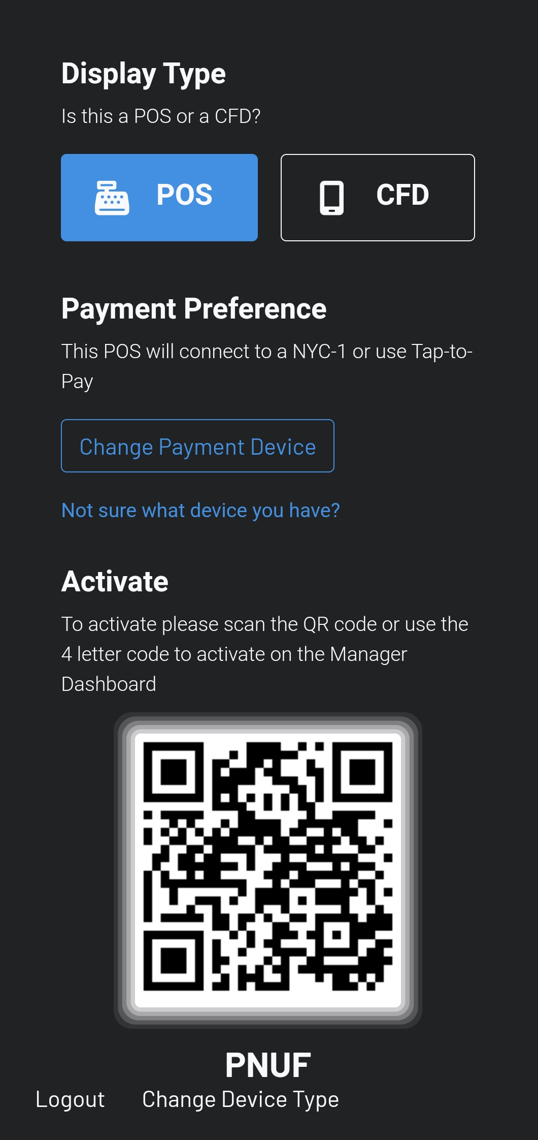 Activate GoTab POS as Terminal
